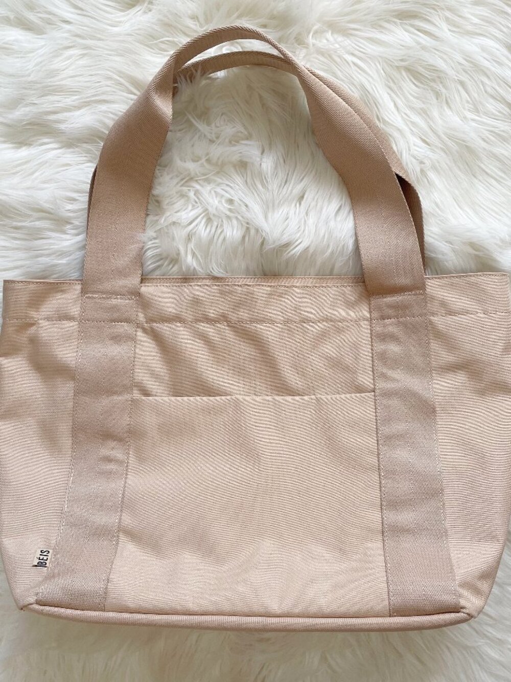BEIS Beige Beisic Minimalist Large Travel Tote Bag